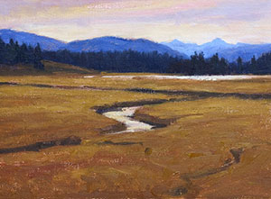 "Pelican Valley" by Dan D'Amico, a plein air landscape painting.