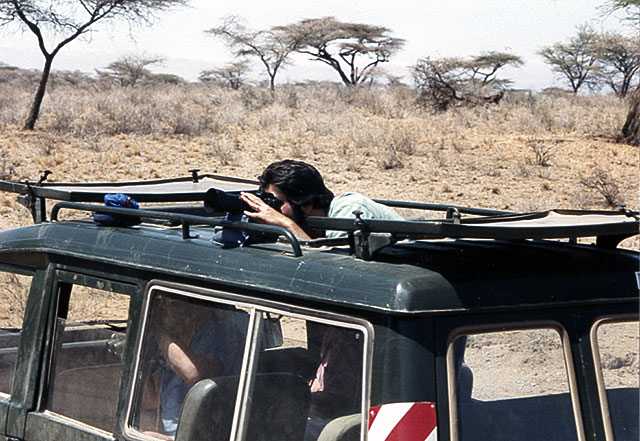 Artist Dan DAmico photographing wildlife in Kenya.
