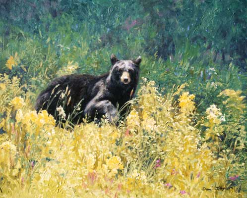 "The Bear Days of Summer" by Dan D'Amico, a wildlife painting in oils.